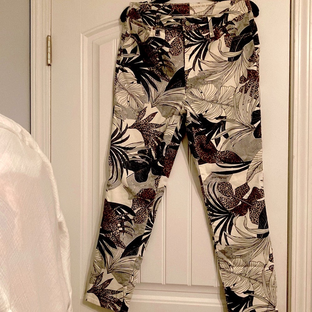 Chico’s animal print girlfriend slim leg pants